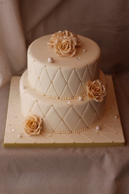 50th Wedding Anniversary cake Vanilla cake filled with fresh strawberries 