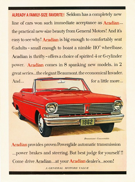1962 Acadian Beaumont Convertible Canada The top of the line