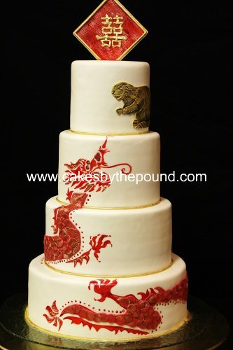 An Asian themed Wedding cake The layers were 2 different flavorsvanilla 