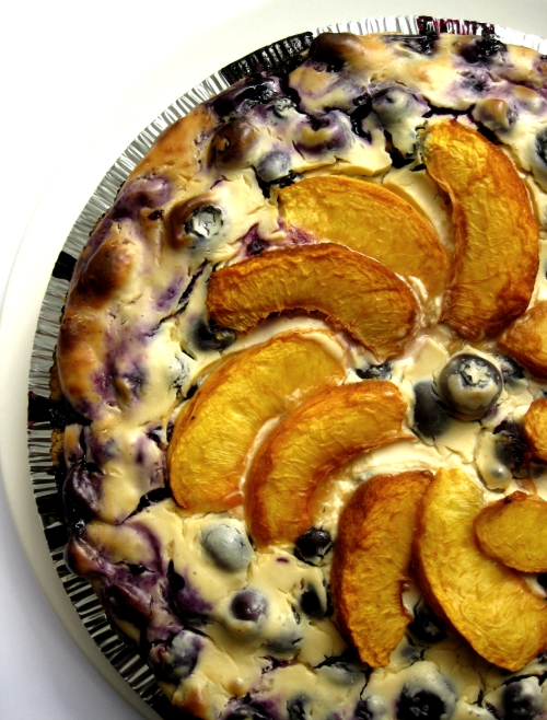 Blueberry and Peach Cheesecake