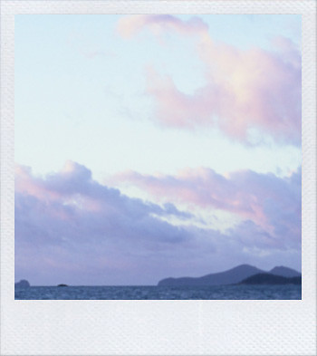 morning ocean polaroid shot in the whitsunday islands