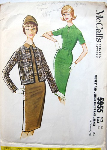 Vintage McCall's 5955 Slim keyhole dress