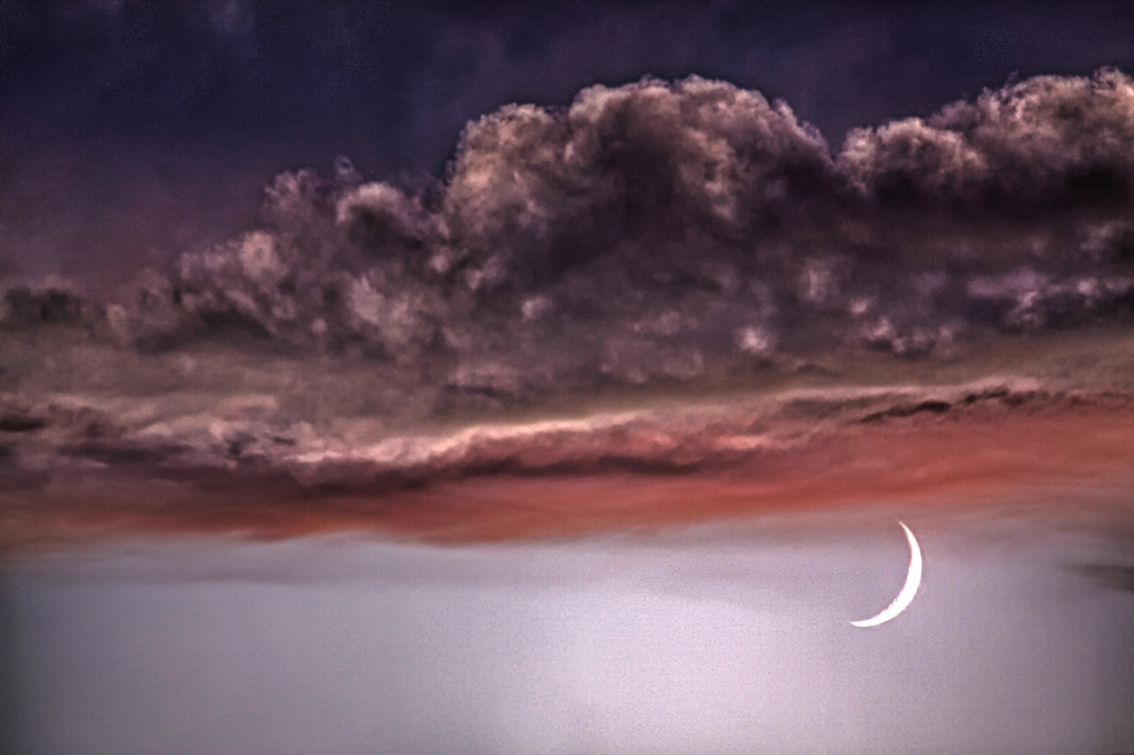 Twilight Moon Clouds in HDR