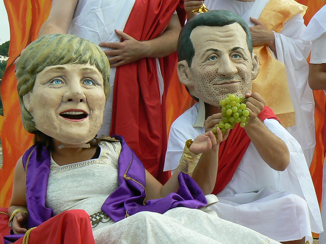 Merkel e Sarkozy sul triclinio, Roma, 6 luglio 2009