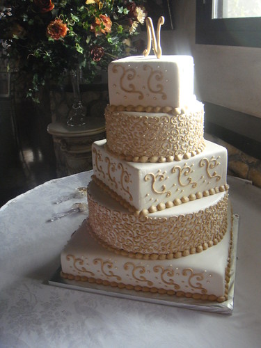 Ivory and tan wedding cake wedding cakes Image by Sweet Pea 0613