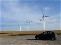 My FIAT Punto in front of wind turbines