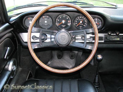 1968 Porsche 912 Interior Interior look at the steering wheel and gauges of
