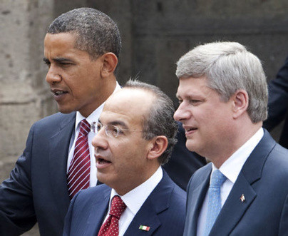 Stephen Harper Felipe Calderon Barack Obama