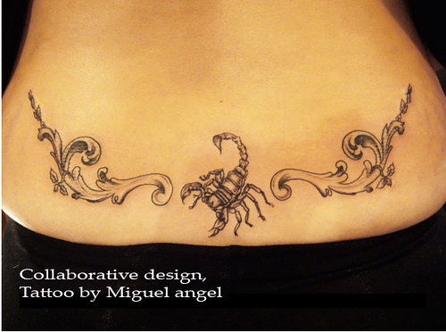 scorpion lower back tattoo The scorpion is designed by me the patterns by