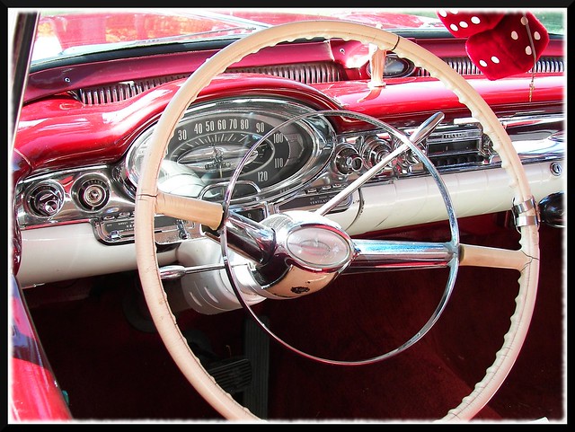 Very cool interior of a 1957 Oldsmobile I am not sure if it is a Super 88