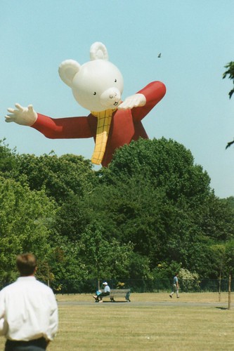 Rupert The Bear, July 1996, in Victoria Park, London