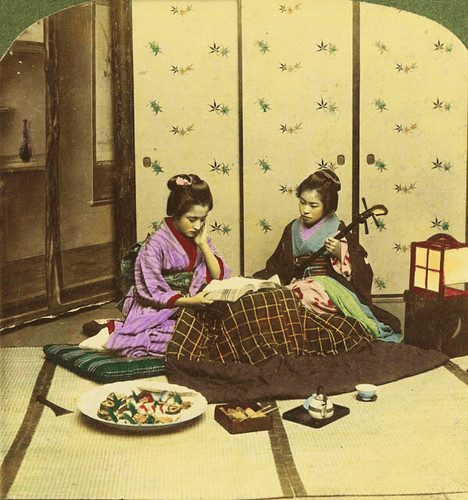 (animated stereo) Geisha playing music, 1898 by Thiophene_Guy