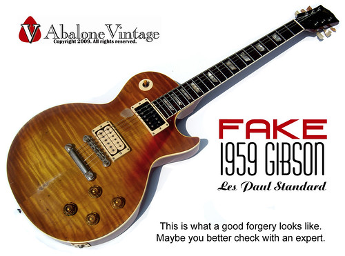 FAKE Gibson 1959 Les Paul Standard guitar replica forgery bogus scam. Vintage guitar authentication. by eric_ernest, on Flickr