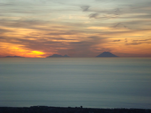 Panorama Isole Eolie al tramonto