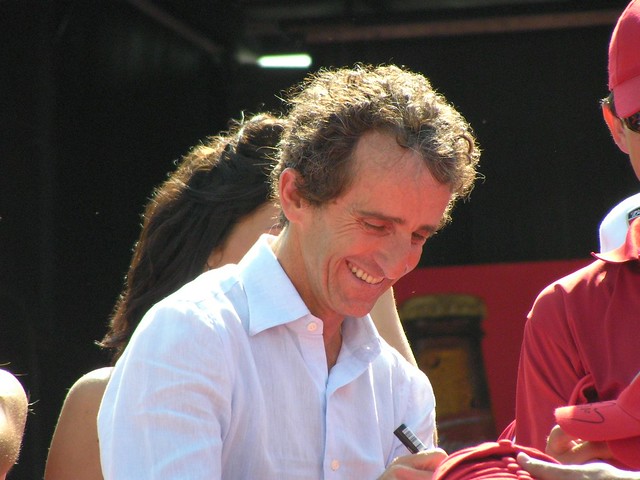 Alain Prost signing autographs at 2008 Canadian Grand Prix