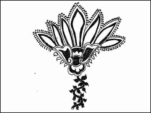 Indian lotus henna design 1