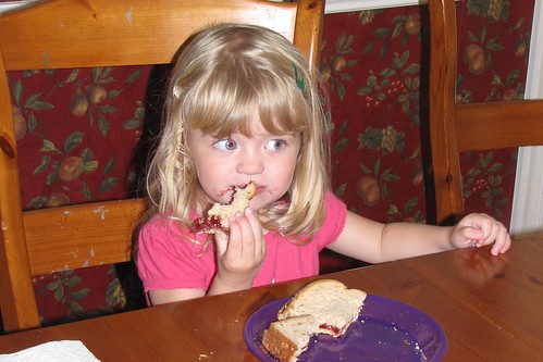 Catie loves her PB&J sandwiches