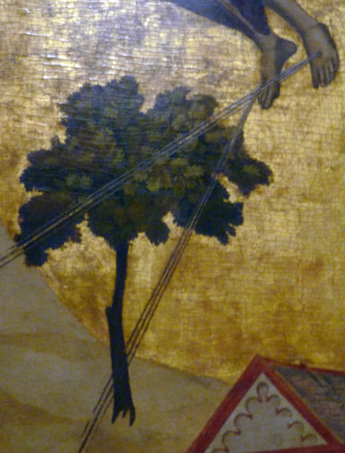 Giotto, St. Francis of Assisi Receiving the Stigmata, c. 1295-1300 with detail of rays