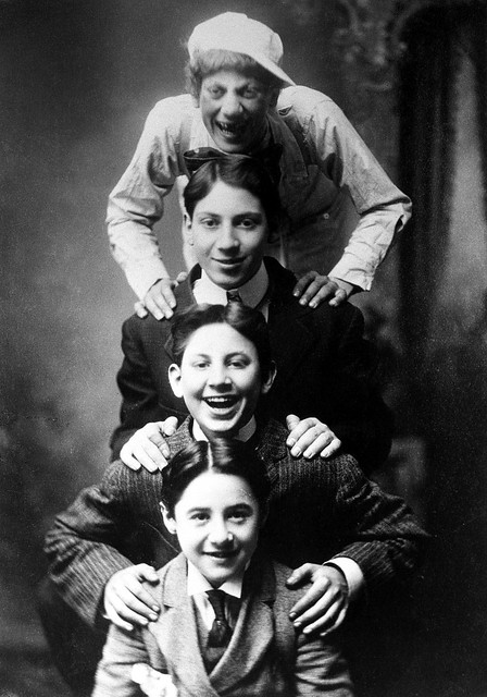 Marx Brothers 1908 Top to bottom Groucho Harpo Gummo and Lou Levy 