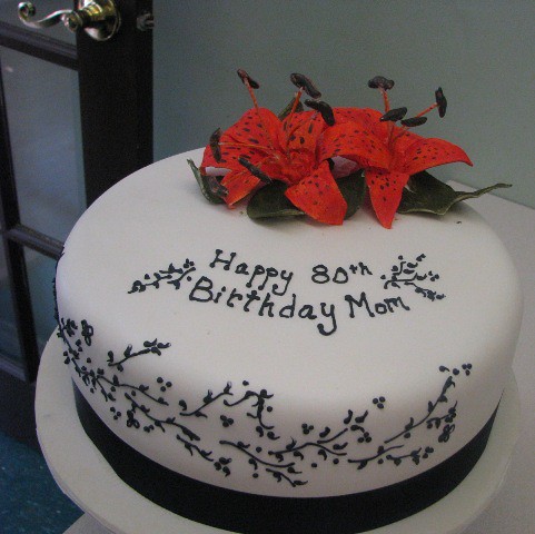 80th Birthday Cakes on Tiger Lily Cake 80th Birthday Cake Tiger Lilies Made Out Of Chocolate