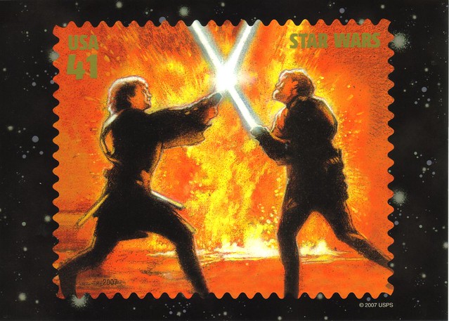 Obi-wan Kenobi & Anakin Skywalker Star Wars USPS stamp postcard - available