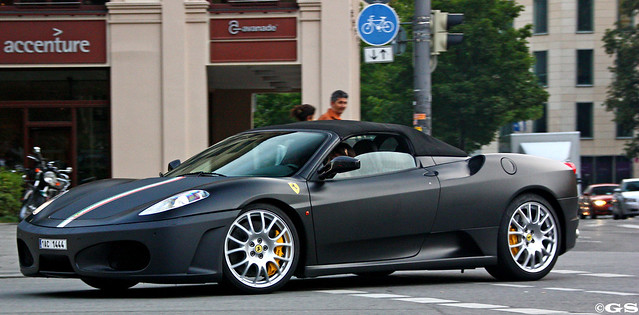 The coolest F430 Spider I've ever seen Challenge rims and matte black paint