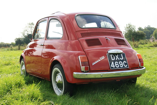 Luigi Classic Vintage Fiat 500 available for media publicity hire from