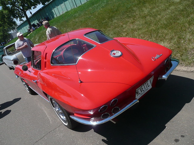 1963 Split Window C2 Corvette Sting Ray Riverside Red at the Back to the 