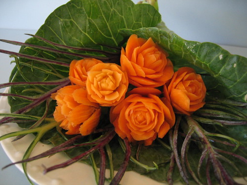 Carrot roses in Cabbage Bouquet by wtimm9