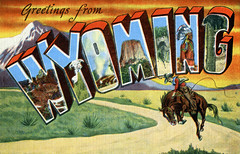 Wyoming Large Letter Postcards