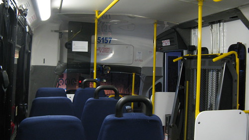 Foreward interior view of First Transit 2008 Ford paratransit bus # 5157. Glenview Illinois. November 2009. by Eddie from Chicago