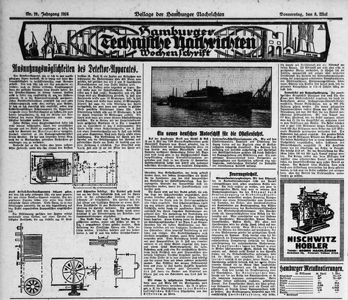 Hamburger Nachrichten, 8.5.1924, Hamburger Technische Nachrichten, Wochenschrift: Weekly Supplement