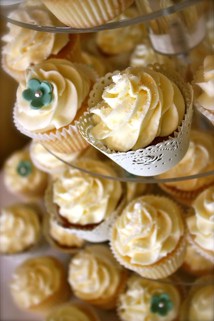 Sage Green Ivory Wedding Cupcakes