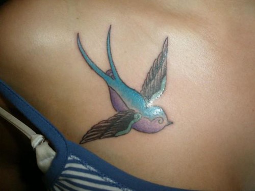 Old school swallow tattoo Done Heaven'n' Hell Tattoos Piercings in 