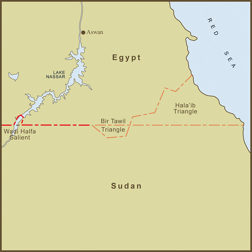 A Map of the Bir Tawil "Triangle" and Related Territory Dispute Between Egypt and the Sudan