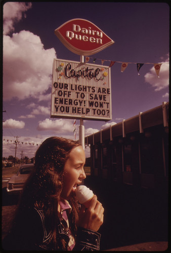 After the Oregon Governor Banned Neon and Commercial Lighting Displays, Firms Used Their Unlit Signs to Convey Energy Saving Messages Which Could Be Seen During the Day. The Sign Was in Portland 10/1973