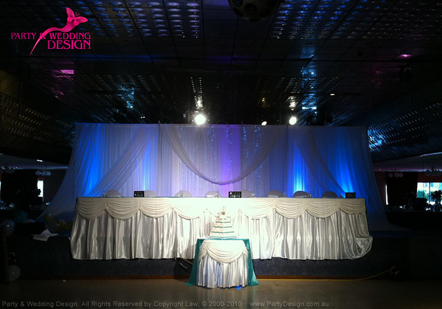 Wedding Backdrop with Fairy lights and lighting 7m wide