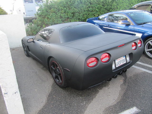A crazy matte black Corvette C5 Z06 that was completely moddedracing seats