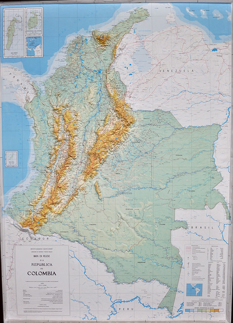 Mapa de Colombia en Relieve