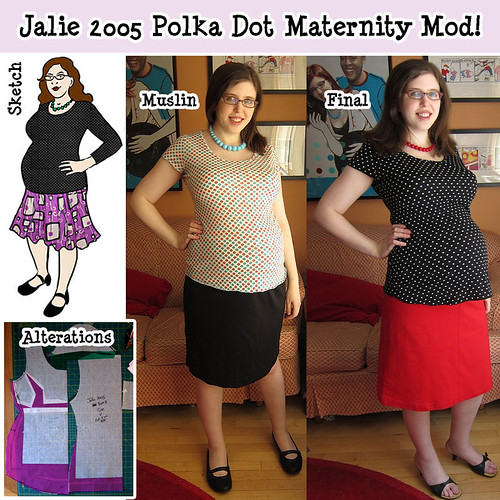 Jalie 2005 Polka Dot Maternity Mods!