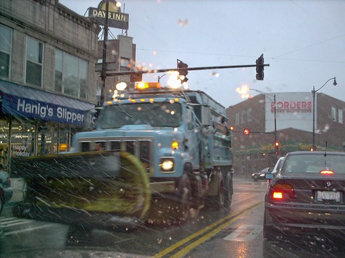 A City of Chicago Department of Streets and Sanitation snowplow truck heading southbound on North Clark Street. Chicago Illinois. December 2006. by Eddie from Chicago