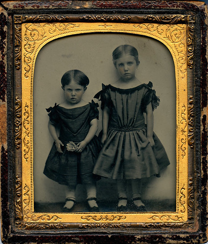 Ambrotype Two Girls with a Shuttlecock by depthandtime