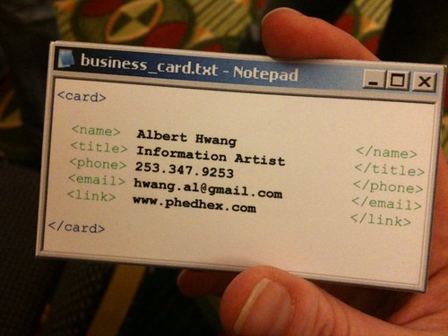 Albert Hwang's Business Card