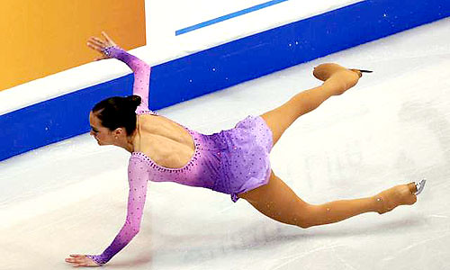 figure skating /figure skating /  Candice Didier (France) falls to the ice 