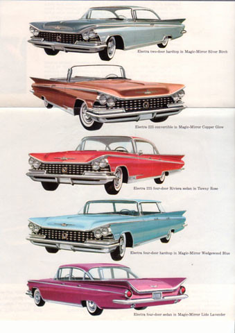 1959 Buick brochure diagrams color LeSabre Invicta Electra 225 were the 