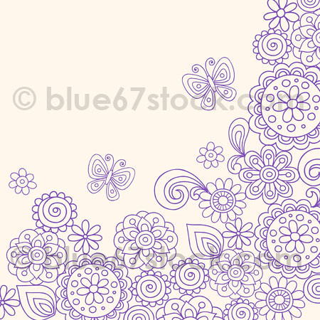 HandDrawn Psychedelic Paisley Henna Tattoo Doodle with Flowers and 