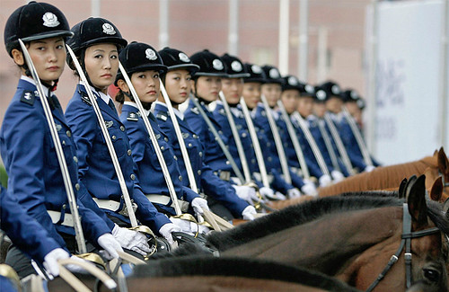無料写真素材|戦争|兵士|女性兵士|観兵式|北朝鮮軍