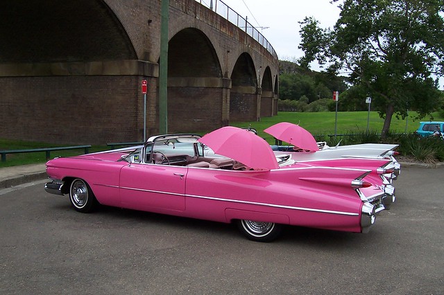 These are two of our fabulous 1959 Cadillac convertibles we have in Sydney