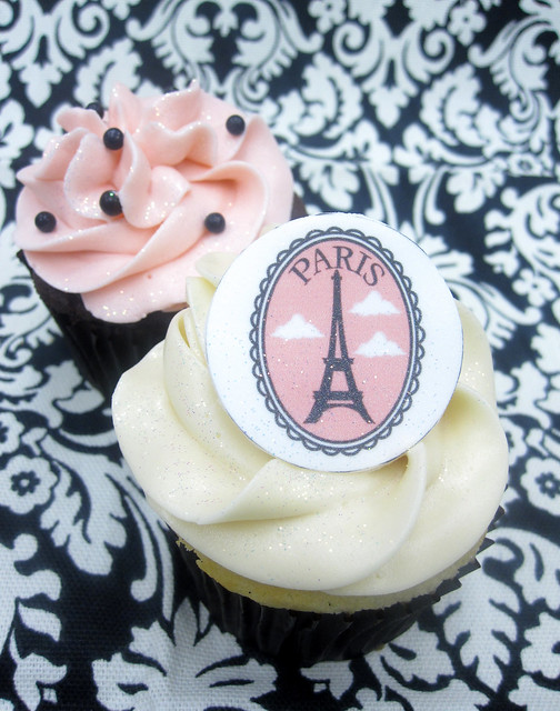 Parisian black and pink themed bridal shower with custom decorations by 