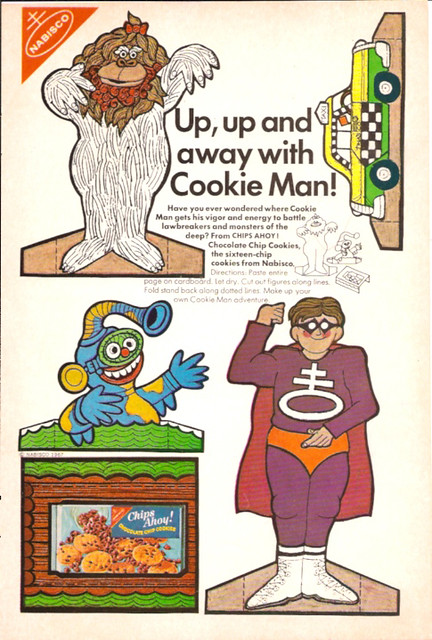1960's Nabisco Chips Ahoy! Magazine Ad Cookie Man